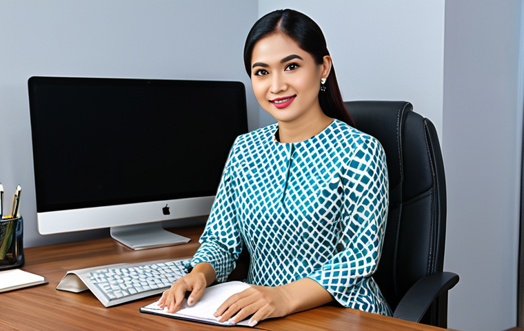 **

A professional businesswoman in a modest baju kurung, sitting at a desk in a modern Kuala Lumpur office, fully clothed, appropriate attire, safe for work, perfect anatomy, natural proportions, professional photography, high quality.

**